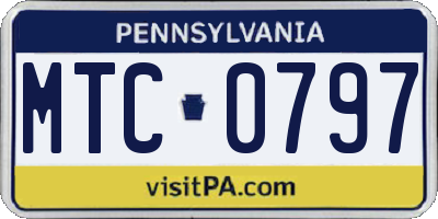 PA license plate MTC0797