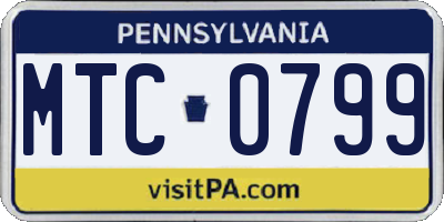 PA license plate MTC0799