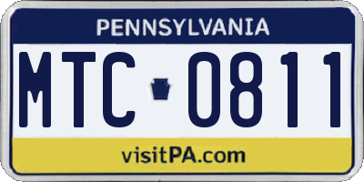 PA license plate MTC0811