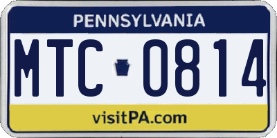 PA license plate MTC0814
