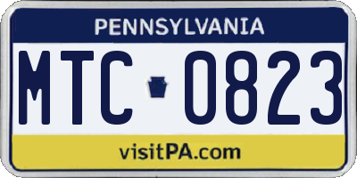 PA license plate MTC0823