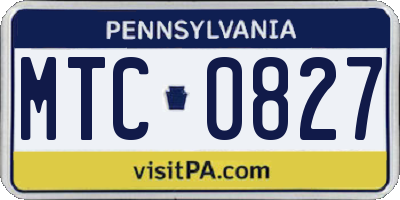 PA license plate MTC0827