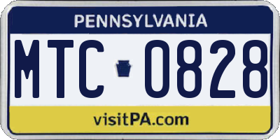 PA license plate MTC0828