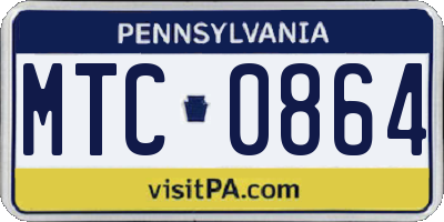 PA license plate MTC0864
