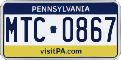 PA license plate MTC0867