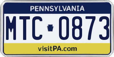PA license plate MTC0873