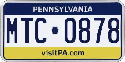 PA license plate MTC0878