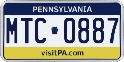 PA license plate MTC0887