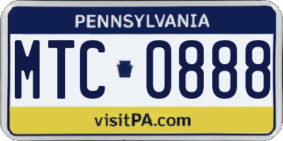 PA license plate MTC0888