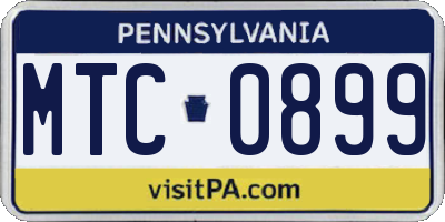 PA license plate MTC0899