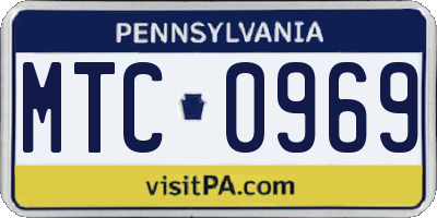 PA license plate MTC0969