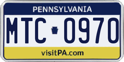 PA license plate MTC0970