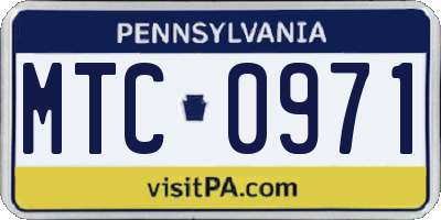 PA license plate MTC0971