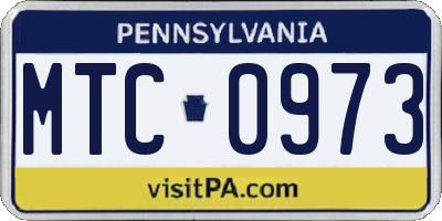 PA license plate MTC0973