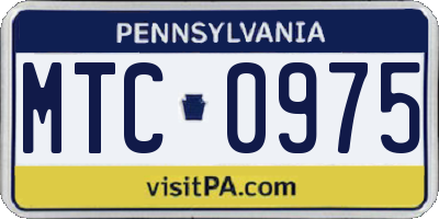 PA license plate MTC0975