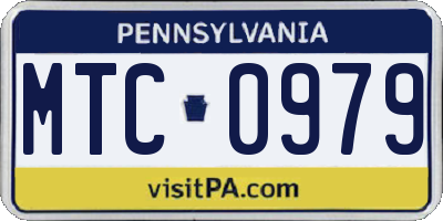 PA license plate MTC0979