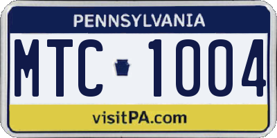 PA license plate MTC1004
