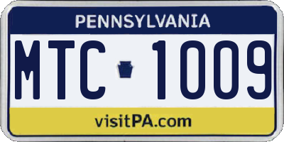 PA license plate MTC1009