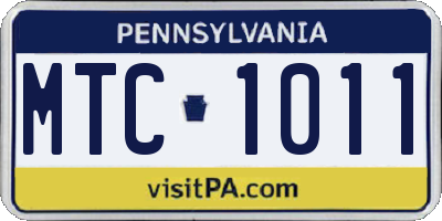 PA license plate MTC1011