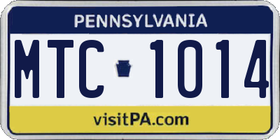 PA license plate MTC1014