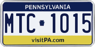 PA license plate MTC1015
