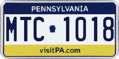 PA license plate MTC1018
