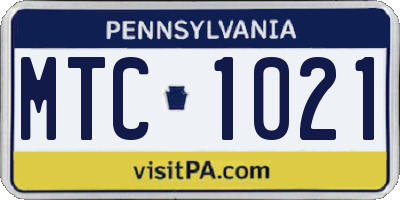 PA license plate MTC1021