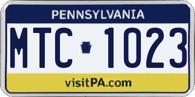 PA license plate MTC1023