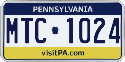PA license plate MTC1024