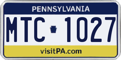 PA license plate MTC1027