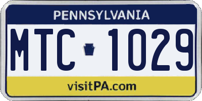 PA license plate MTC1029