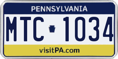 PA license plate MTC1034