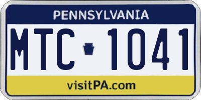 PA license plate MTC1041