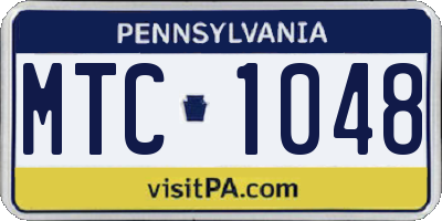 PA license plate MTC1048