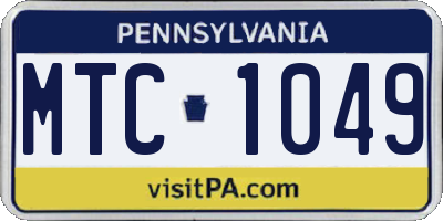 PA license plate MTC1049