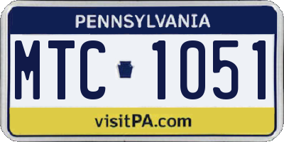 PA license plate MTC1051