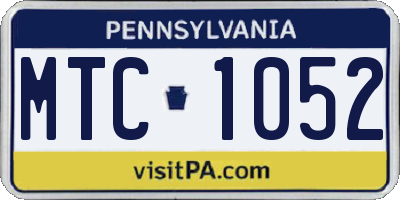 PA license plate MTC1052