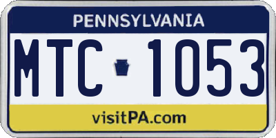 PA license plate MTC1053