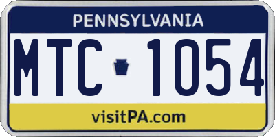 PA license plate MTC1054