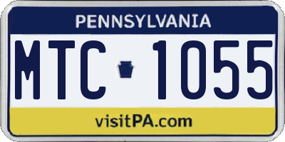 PA license plate MTC1055