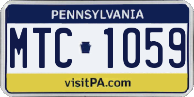 PA license plate MTC1059