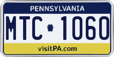 PA license plate MTC1060