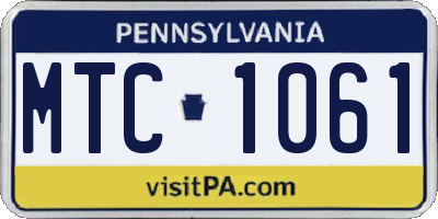PA license plate MTC1061