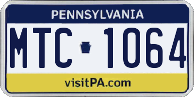 PA license plate MTC1064
