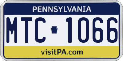 PA license plate MTC1066