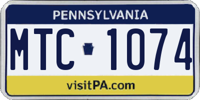 PA license plate MTC1074