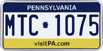 PA license plate MTC1075