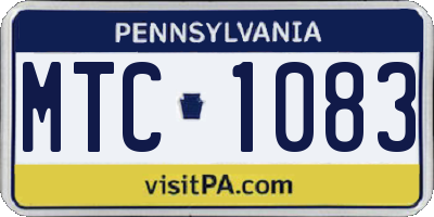 PA license plate MTC1083