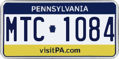 PA license plate MTC1084