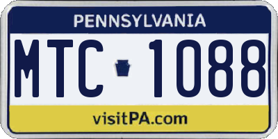 PA license plate MTC1088